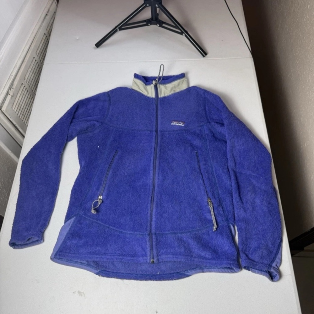 Patagonia Womens R4 Fleece Blue Full Zip Up Jacket Sz M Made USA VINTAGE